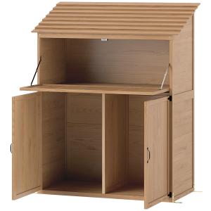 Outsunny Gartenschrank Holz, Geräteschuppen mit Stufen-Pult…