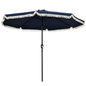 Outsunny Garten Sonnenschirm Gerader neigbarer runder Sonne…