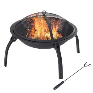 Outsunny Feuerschale Feuerkorb Feuerstelle mit Funkenschutz…