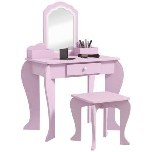 ZONEKIZ Set Kinder Schminktisch mit passendem Hocker, Schmi…