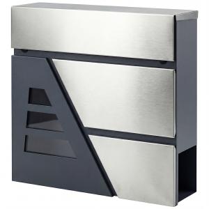 HOMCOM Wandbriefkasten, Wetterfester und Leise Schließender…