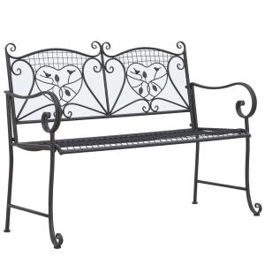 Outsunny Gartenbank metall wetterfest 2-Sitzer bis 220 kg b…