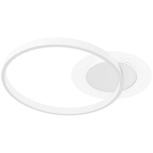 HOMCOM Deckenlampe, Deckenleuchte mit Zwei-Ring-Design, Run…