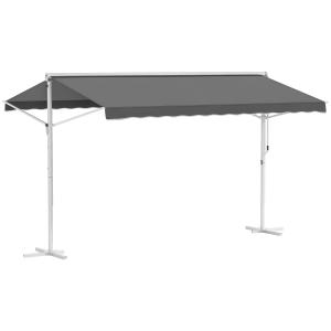 Outsunny Standmarkise Gartenmarkise 4x3m mit Faltarm Kurbel…