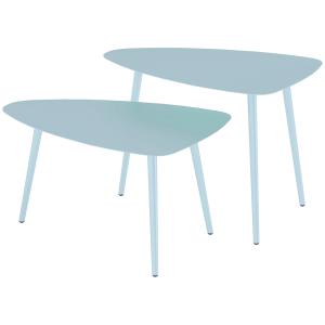 Outsunny Set mit 2 Garten-Couchtischen, nestbare dreieckige…