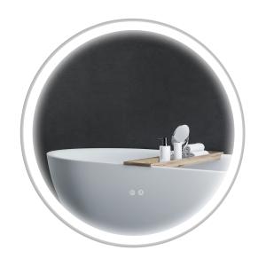 kleankin Badezimmerspiegel, Badspiegel mit LED Beleuchtung,…