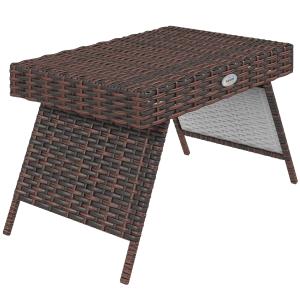 Outsunny Rattan Klapptisch Gartentisch wetterfest Braun 60x…