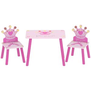 HOMCOM 3-tlg. Kindersitzgruppe mit 1 Kindertisch und 2 Stüh…