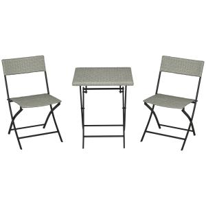 Outsunny 3tlg Rattan Balkonmöbel-Set Bistro-Set mit 2 Klapp…