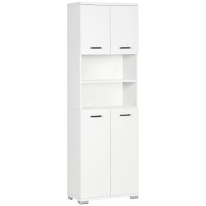 kleankin Badezimmerschrank mit 2 Schränken und 2 Regalen, w…