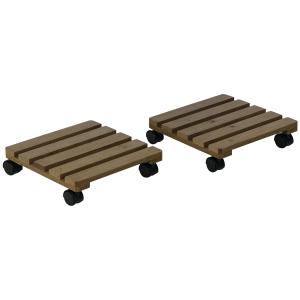 Outsunny 2er-Set Pflanzenroller rollbarer Pflanzenständer m…