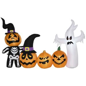 HOMCOM 130cm Aufblasbare Halloweendeko mit Geisterfamilie H…
