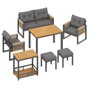 Modernes Outdoor-Sofa-Set, abnehmbarem Tisch, geflochtenen…