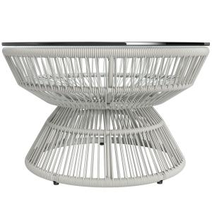 Outsunny Runder Gartencouchtisch, Beistelltisch aus Kunstst…