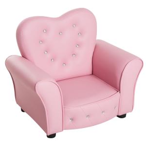 HOMCOM Kindersofa Prinzessin herzförmiger Kindersessel rosa…