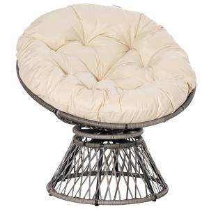 Outsunny Papasansessel Korbsessel 360 Grad Liegeschale mit…