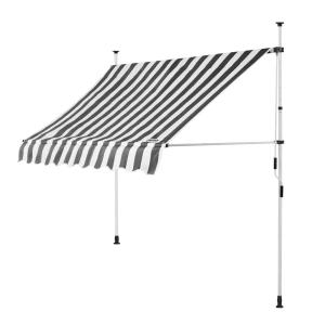 Klemmmarkise Weiß/Grau 200cm
