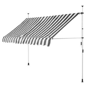 Klemmmarkise Weiß/Grau 350cm