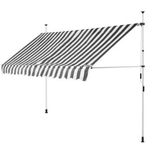 Klemmmarkise Weiß/Grau 400cm