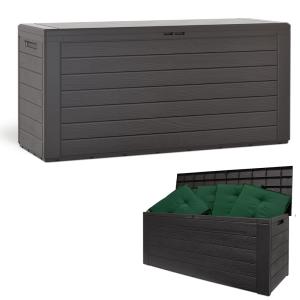 Auflagenbox Woody Holzoptik 300L 120x46x57cm