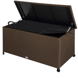 Polyrattan Auflagenbox Braun 122x56x61cm Rollen