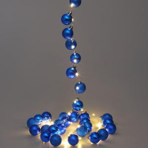 Lichterkette Weihnachten LED Blau 2m Kugeln