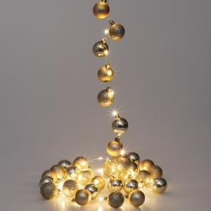 Lichterkette Weihnachten LED Gold 2m Kugeln