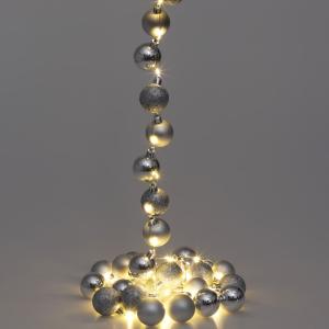 Lichterkette Weihnachten LED Silber 2m Kugeln