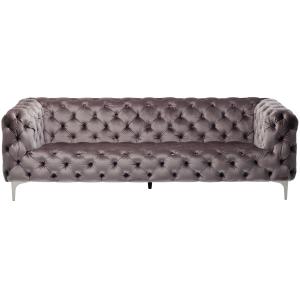 Sofa Look 3-Sitzer Velvet Grau