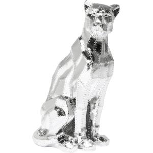 Deko Figur Sitting Cat Rivet Chrome 82cm