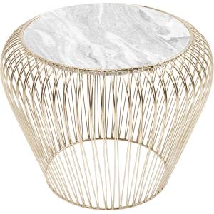 Beistelltisch Beam Grau Marmor Brass Ø43cm