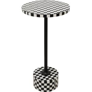 Beistelltisch Domero Chess Schwarz Weiß Ø25cm