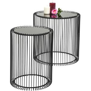 Beistelltisch Wire Schwarz Ø44cm (2/Set)