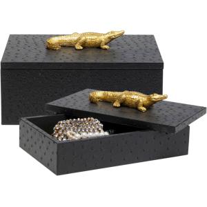 Box Crocodile Schwarz (2/Set)
