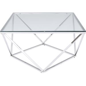 Couchtisch Cristallo Silber 80x80cm