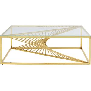 Couchtisch Laser Gold Klarglas 120x60cm