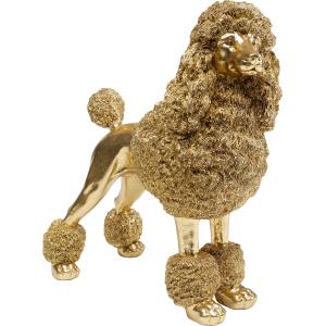 Deko Figur Mrs Poodle Gold 34cm