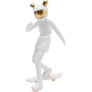 Deko Figur Skating Astronaut Weiß 33cm