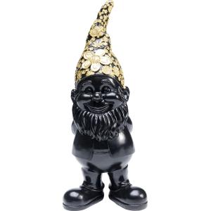 Deko Figur Zwerg Standing Schwarz Gold 30cm