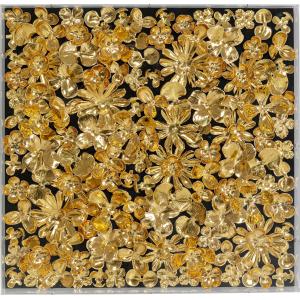 Deko Rahmen Gold Flower 60x60cm