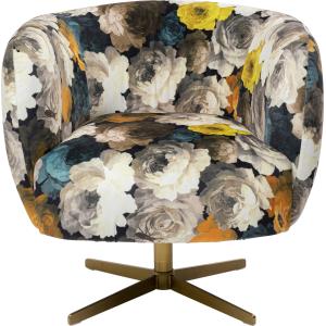 Drehsessel Peony Flower Gelb