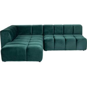 Ecksofa Belami Velvet Dunkelgrün Links 265cm