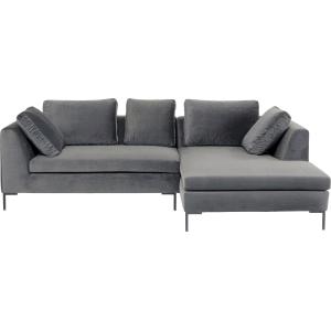 Ecksofa Gianni  Velvet Grau 270x167cm Rechts