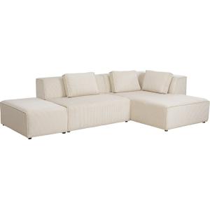 Ecksofa Infinity Ottomane Cord Creme Rechts