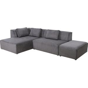 Ecksofa Infinity Ottomane Cord Grau Links