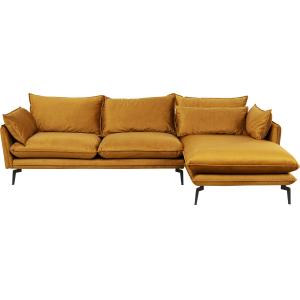 Ecksofa Monza Rechts Velvet Curry 296cm