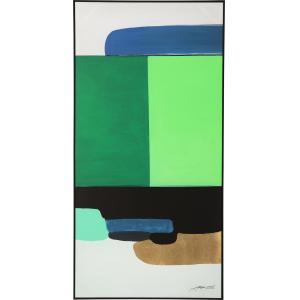 Gerahmtes Bild Abstract Shapes Grün 73x143cm