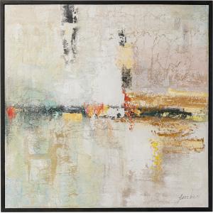 Gerahmtes Bild Dust Gold 120x120cm