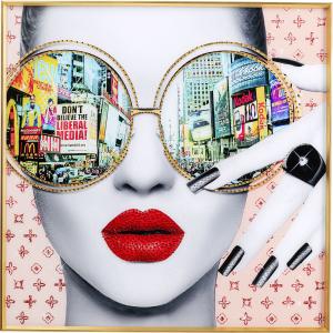 Gerahmtes Bild Times Square View 120x120cm