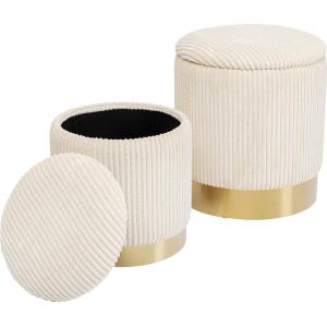 Hocker Cherry Storage Cord Creme (2/Set)
